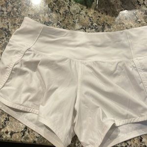 White 4 in length lulu shorts